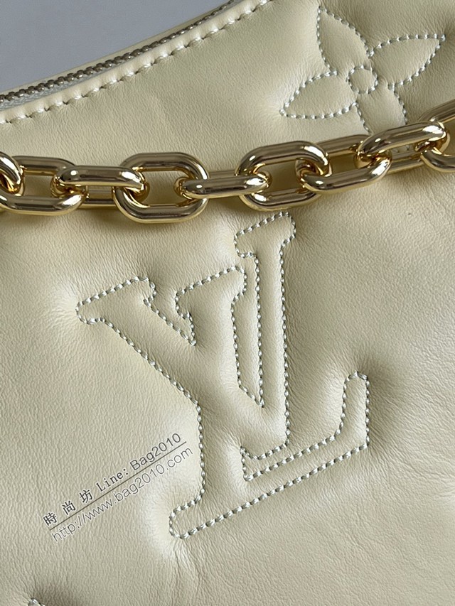 LV專櫃2023新款Over The Moon月亮手袋 M59823黃 路易威登Monogram刺繡腋下肩背斜挎女包 dn1195